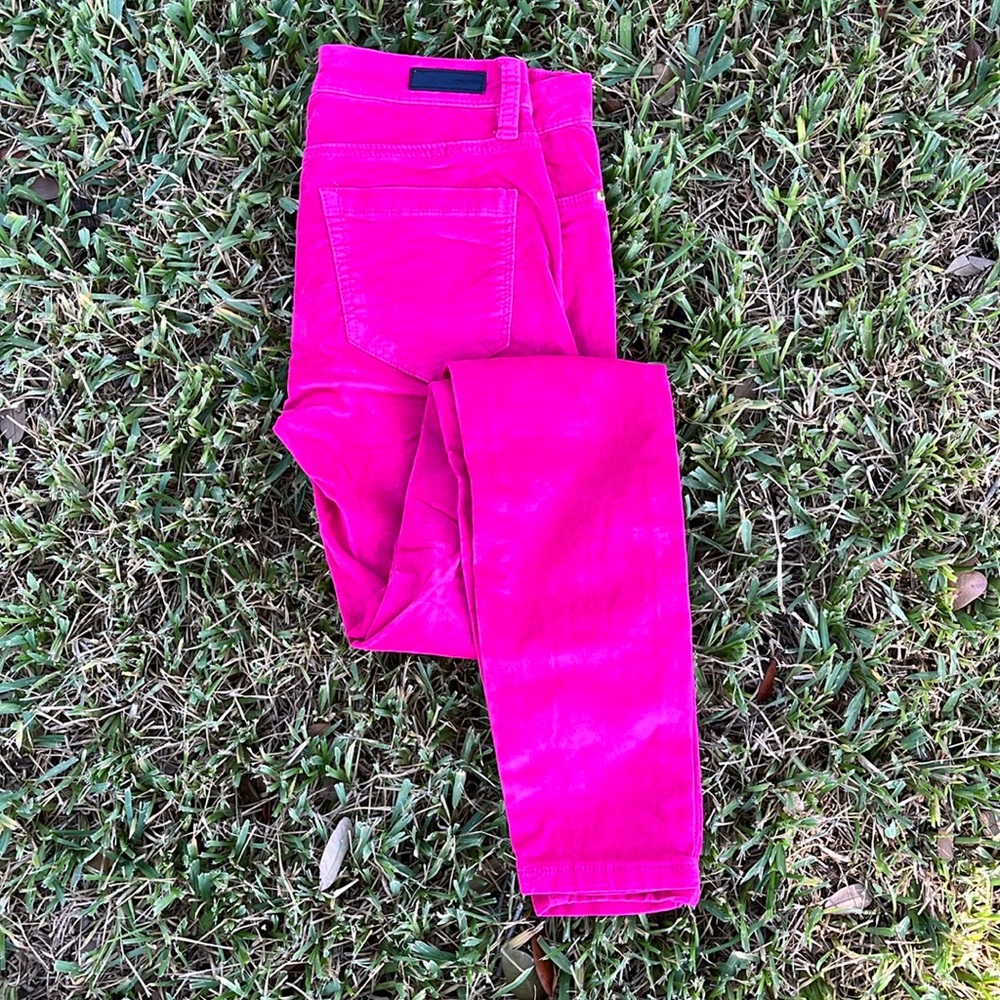 BlankNYC Hot Pink Velvet skinny Jeans Size 26 - Picture 2 of 7